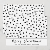 Eenvoudig modern zwart-wit patroon Prettig kerstfe Feestdagenkaart (Voorkant / Achterkant)