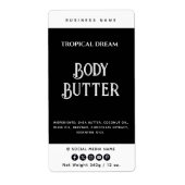 Eenvoudig modern zwart-wit productetiket etiket (Voorkant)