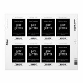 Eenvoudig modern zwart-wit productetiket etiket (Full Sheet)