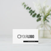Eenvoudig modern zwart-wit - QR-code/Logo toevoege Visitekaartje (Staand voorkant)