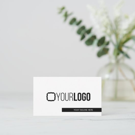 Eenvoudig modern zwart-wit - QR-code/Logo toevoege Visitekaartje (Staand voorkant)