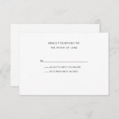 Eenvoudig modern zwart-wit RSVP kaartje (Voorkant / Achterkant)
