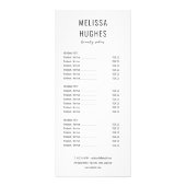 Eenvoudig modern zwart-wit salons servicemenu reclamekaart (Voorkant)