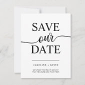Eenvoudig Modern Zwart Wit SAVE ONS DATE hart Save The Date (Voorkant)