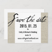 Eenvoudig Modern Zwart-Wit Save The Date Aankondigingskaart (Voorkant / Achterkant)