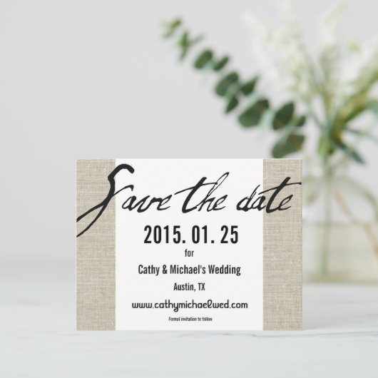 Eenvoudig Modern Zwart-Wit Save The Date Aankondigingskaart (Staand voorkant)