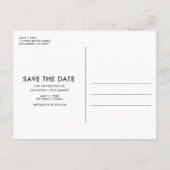 Eenvoudig Modern Zwart Wit Save the Date Foto Aankondigingskaart (Achterkant)