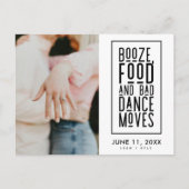 Eenvoudig Modern Zwart Wit Save the Date Foto Aankondigingskaart (Voorkant)