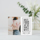 Eenvoudig Modern Zwart Wit Save the Date Foto Aankondigingskaart (Staand voorkant)