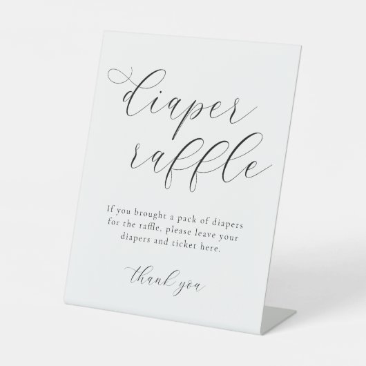 Eenvoudig modern zwart wit taperraket reclamebord met voetstuk (Voorkant)