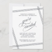 Eenvoudig Modern Zwart-Wit Verjaardagsfeest Kaart (Voorkant)