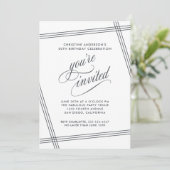 Eenvoudig Modern Zwart-Wit Verjaardagsfeest Kaart (Staand voorkant)