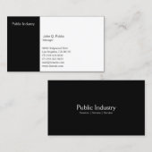 Eenvoudig, modern, zwart-wit visitekaartje (Voorkant / Achterkant)