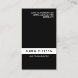 Eenvoudig modern zwart-wit Visitekaartje