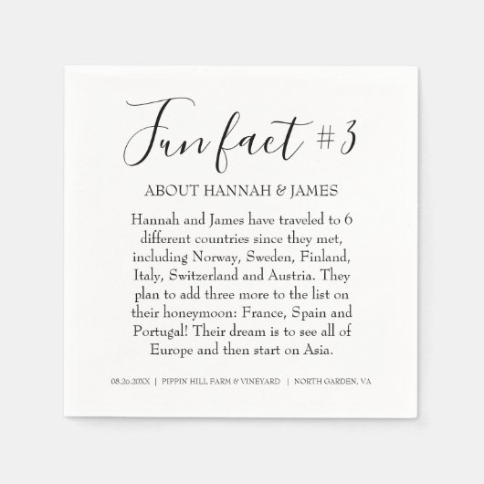 Eenvoudig modern zwart-wit voetballon 3 bruiloft servet (Voorkant)