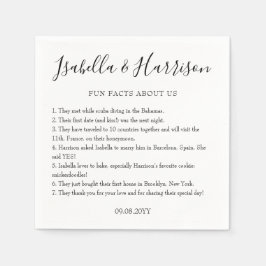 Eenvoudig modern zwart-wit voetballon huwelijk servet