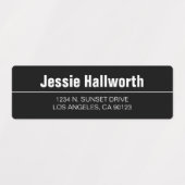 Eenvoudig Modern Zwart Wit Waterdicht Adres Labels (Design 1)