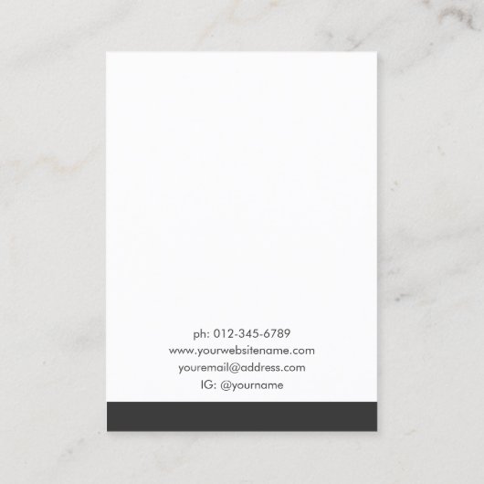 Eenvoudig modern zwart-wit wit sprookjesscherm visitekaartje (Achterkant)