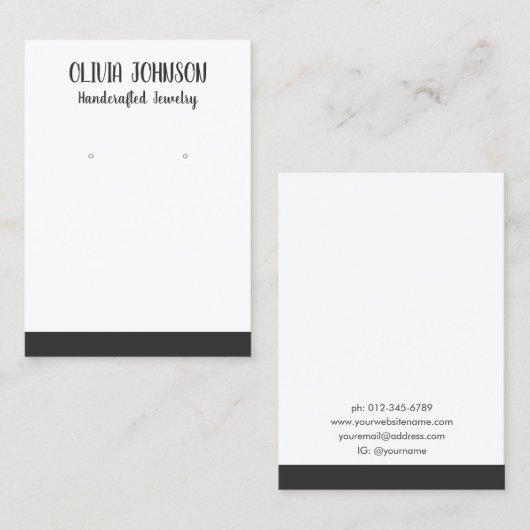 Eenvoudig modern zwart-wit wit sprookjesscherm visitekaartje (Voorkant / Achterkant)