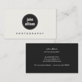 Eenvoudig modern zwart-wit, zwart-wit embleem visitekaartje (Voorkant / Achterkant)