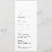 Eenvoudig modern zwart-witmonogram bruiloft menu (Voorkant)