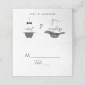 Eenvoudig modern zwart witpaar portret huwelijk plaatskaartje (Buitenkant ongevouwen)