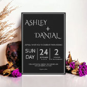 Eenvoudig modern zwart-witscript chic Wedding Kaart