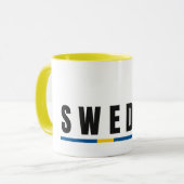 Eenvoudig Modern Zweden Letter Vlag Souvenir Mok (Voorkant links)