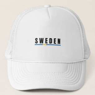 Eenvoudig Modern Zweden Letter Vlag Souvenir Trucker Pet