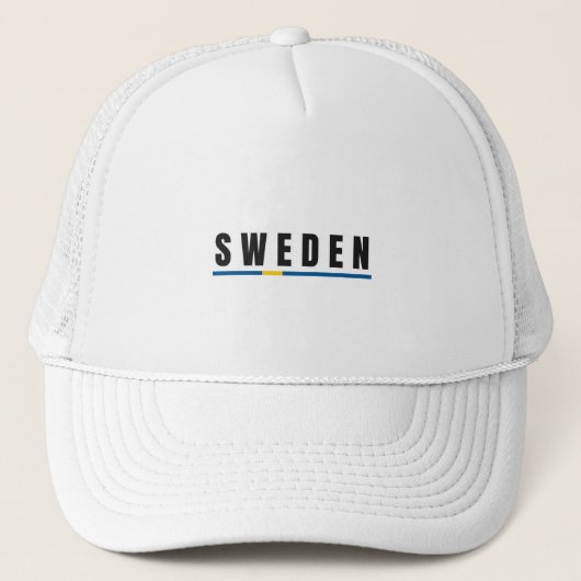Eenvoudig Modern Zweden Letter Vlag Souvenir Trucker Pet (Voorkant)