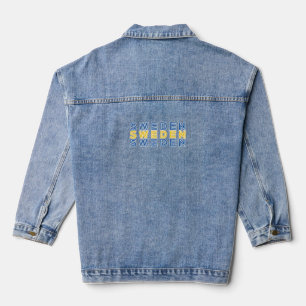 Eenvoudig Modern Zweden Vlag Land Souvenir Denim Jacket