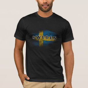 Eenvoudig Modern Zweden Vlag Zweeds Souvenir T-shirt