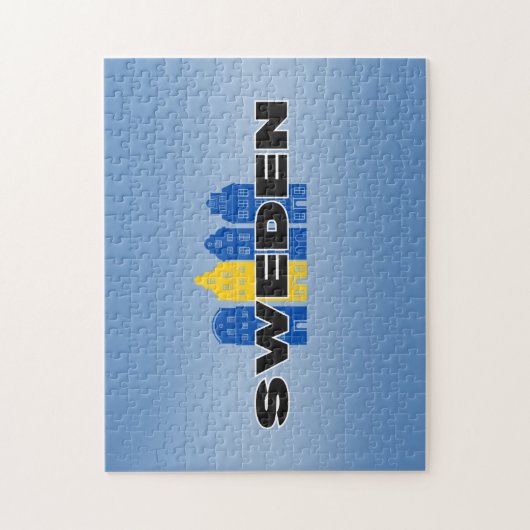Eenvoudig Modern Zweden Zweeds land Vlag Souvenir Legpuzzel (Verticaal)