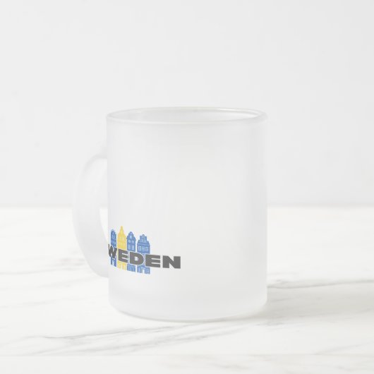 Eenvoudig Modern Zweden Zweeds land Vlag Souvenir Matglas Koffiemok (Voorkant links)