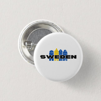 Eenvoudig Modern Zweden Zweeds land Vlag Souvenir Ronde Button 3,2 Cm