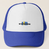 Eenvoudig Modern Zweden Zweeds land Vlag Souvenir Trucker Pet (Voorkant)