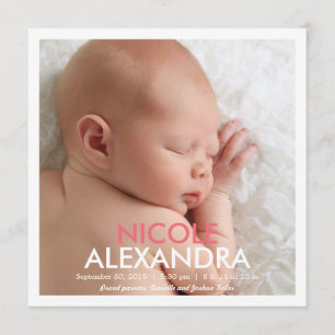 Eenvoudig moderne aankondiging - Roze