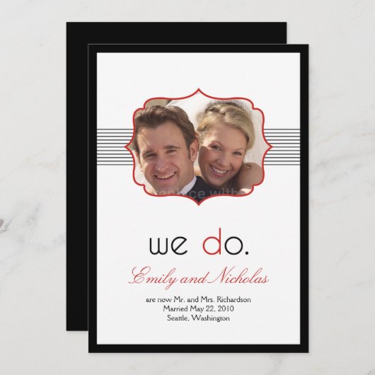 Eenvoudig moderne aankondiging van het huwelijk (Voorkant / Achterkant)