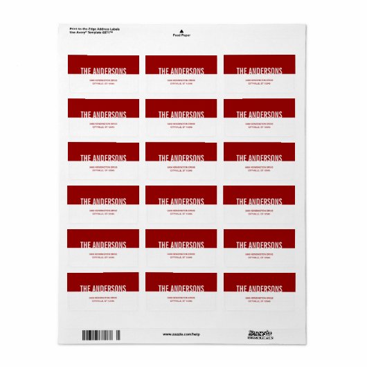 Eenvoudig Moderne Adresetiketten Etiket (Full Sheet)