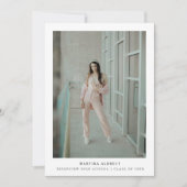 Eenvoudig moderne Afstuderen fotokaart Bedankkaart (Voorkant)