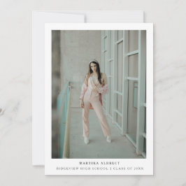 Eenvoudig moderne Afstuderen fotokaart Bedankkaart