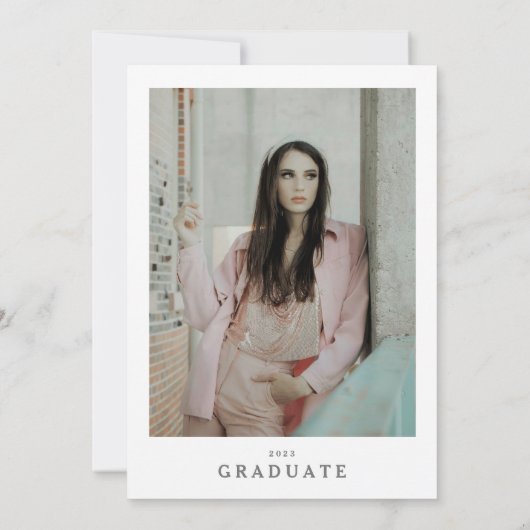 Eenvoudig moderne Afstuderen fotokaart Bedankkaart (Achterkant)