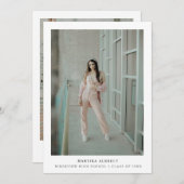 Eenvoudig moderne Afstuderen fotokaart Bedankkaart (Voorkant / Achterkant)