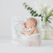 Eenvoudig moderne Baby Foto geboorteaankondiging (Staand voorkant)