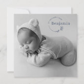 Eenvoudig moderne Baby Foto geboorteaankondiging (Voorkant)