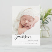 Eenvoudig moderne Baby Foto geboorteaankondiging Aankondiging (Staand voorkant)