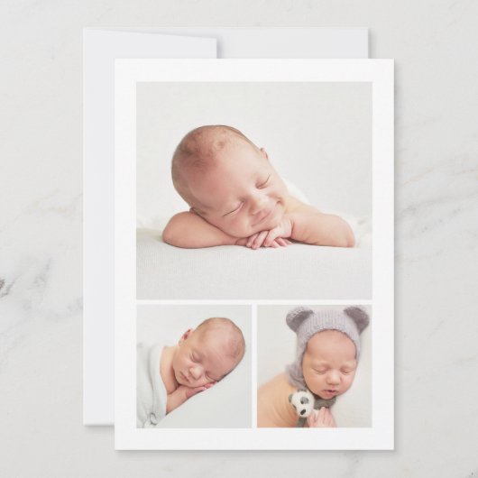 Eenvoudig moderne Baby Foto geboorteaankondiging Aankondiging (Achterkant)