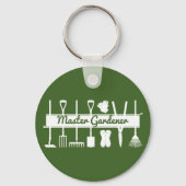 Eenvoudig moderne bosgroene Master Gardener Sleutelhanger (Voorkant)