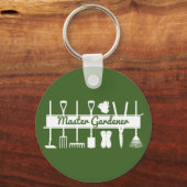 Eenvoudig moderne bosgroene Master Gardener Sleutelhanger (Voorkant)