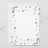 Eenvoudig moderne Confetti met een zilveren bruilo Kaart (Achterkant)